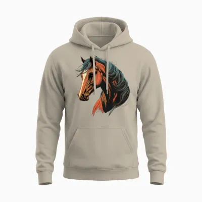 Race Horse Head Unisex Hoodie - Sand