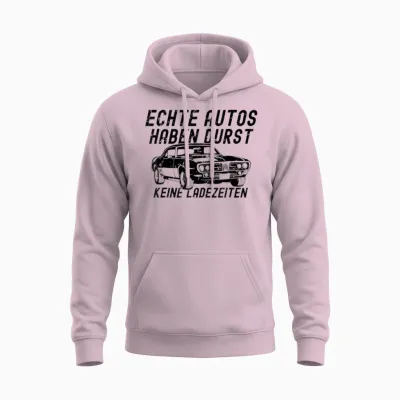 Echte Autos Haben Durst Keine Ladezeiten Kfz Oldtimer Herren Unisex Hoodie - Light Pink