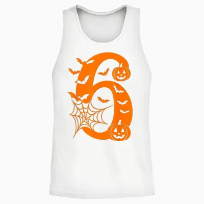 Number 6 Funny Meme Saying 6 7 Six Seven Halloween Costume Unisex Tank Top - White