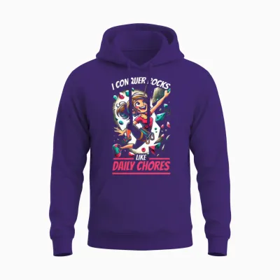 Bouldering Girl Boulderer Rock Climbing Wall Unisex Hoodie - Purple