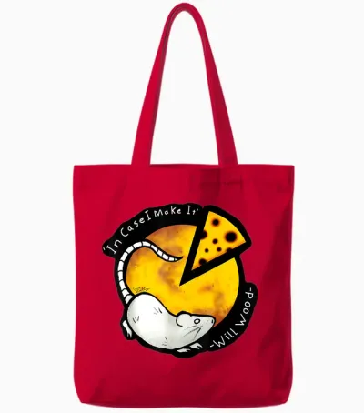 Vintage Meditation in Case I Make It Will Basic Wood Funny Tote Bags - Red