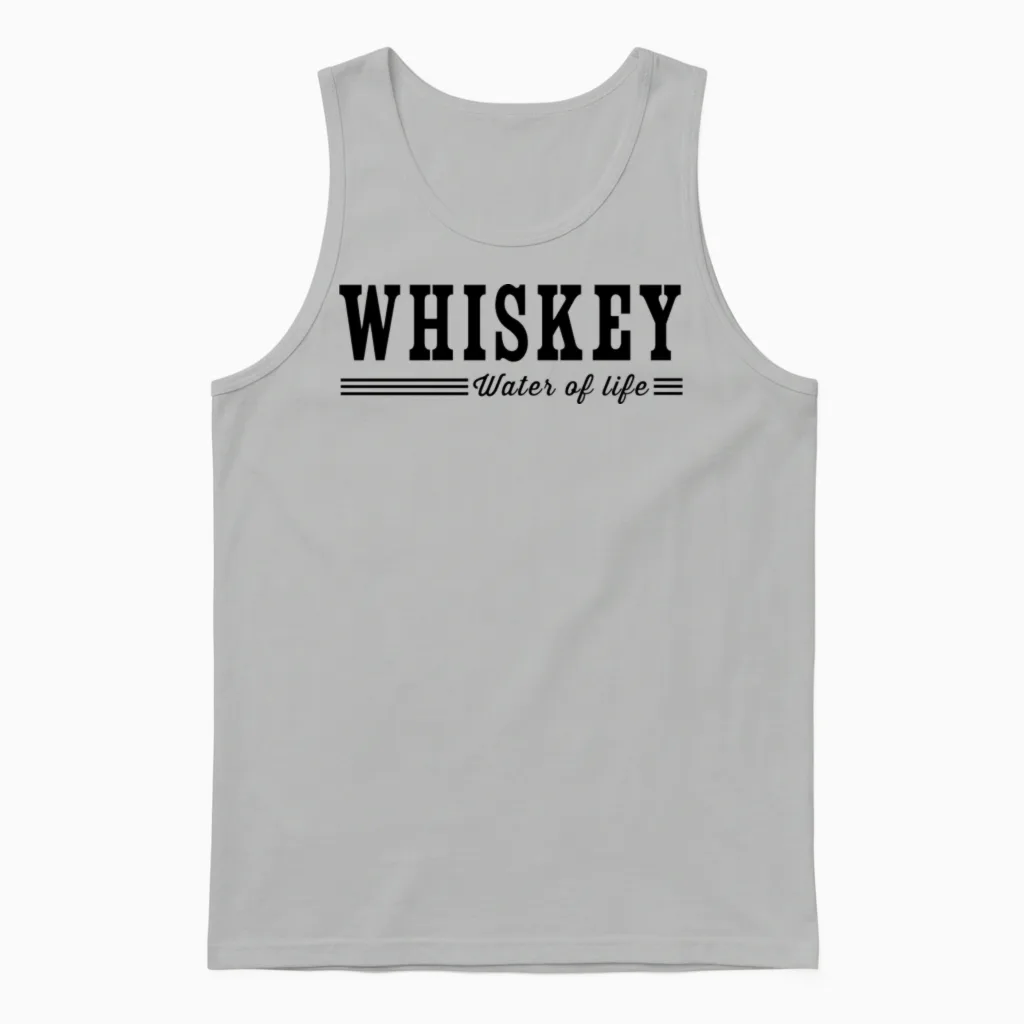 Whiskey. Water of Life Wine & Beer Gift Unisex Tank Top in Ash