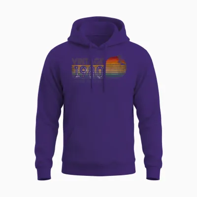 Retro Sunset 1980 Unisex Hoodie - Purple