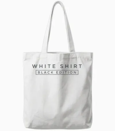 White Shirt Black Edition Tote Bags - White
