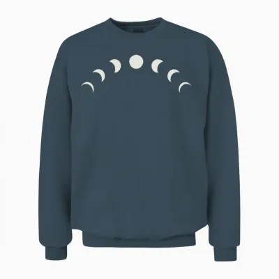 Lunar Phases - Minimalistic - Moon Phases Unisex Sweatshirt - Dark Heather