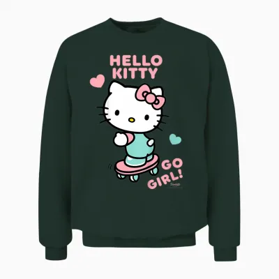 Hello Kitty Cooles Power-Skateboard Pro Fun Classic Für Mädchen Unisex Sweatshirt - Forest