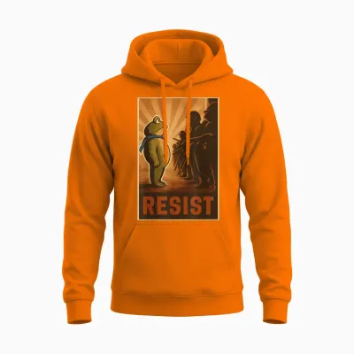 Portland Frog Protest for Men and Women Unisex Hoodie - Safety Orange