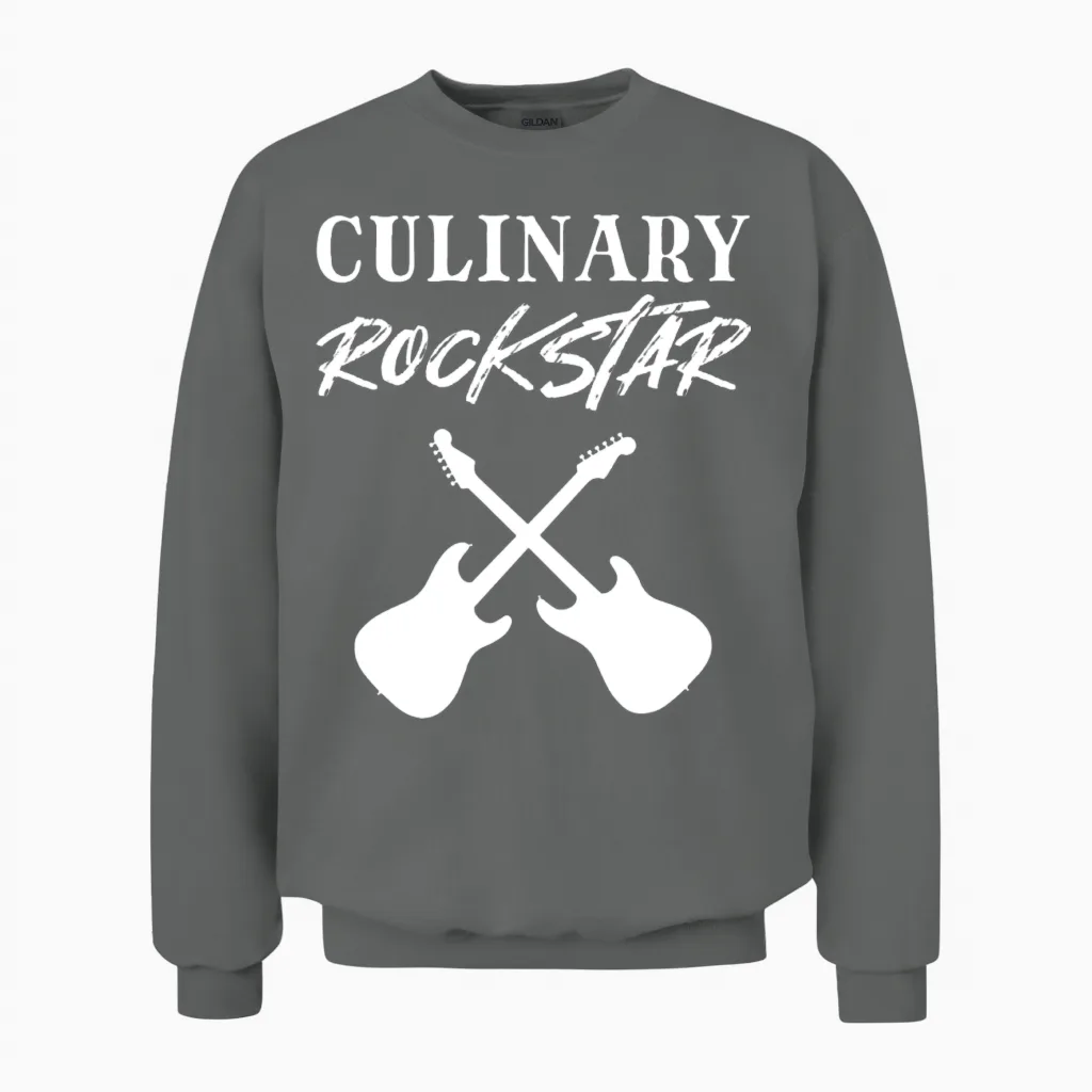 Culinary Rockstar Music Lover Gift Unisex Sweatshirt in Graphite Heather