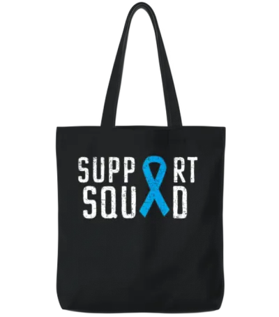 Prostate Cancer Support Squad Prostate Cancer Tote Bags - Black
