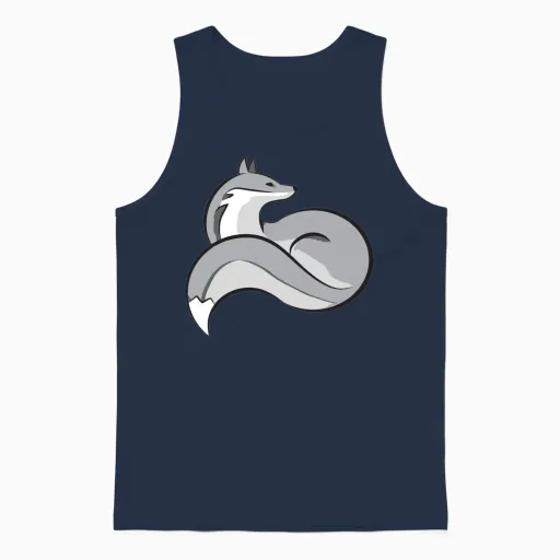 Silver Fox Wildlife Unisex Tank Top in Navy