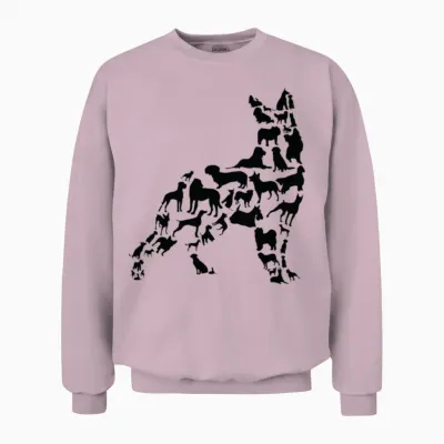 Dog Owner Dog Lover Silhouette Unisex Sweatshirt - Light Pink
