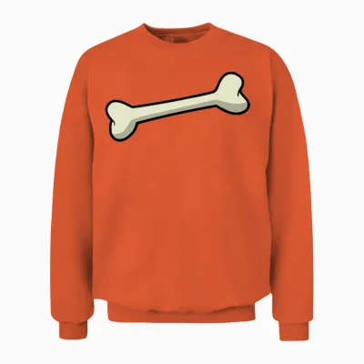 Dog Bone, Black White, Comic, Kids, Dog Lover Unisex Sweatshirt - Orange