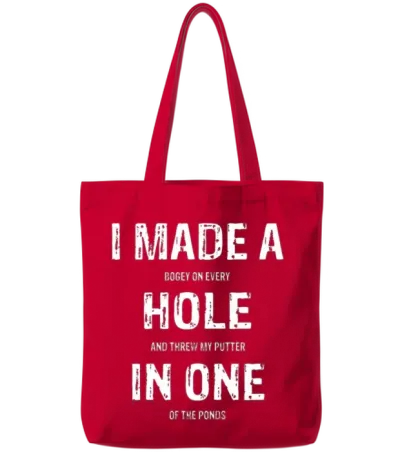 Funny Golf Shirts for Men Women Hole in One Golf Tote Bags - Red