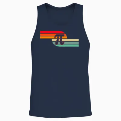 Retro Pi Symbol Unisex Tank Top - Navy