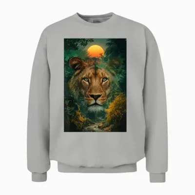Fort Lion Jungle Africa Nature Sunset Savannah Roar Unisex Sweatshirt - Ash