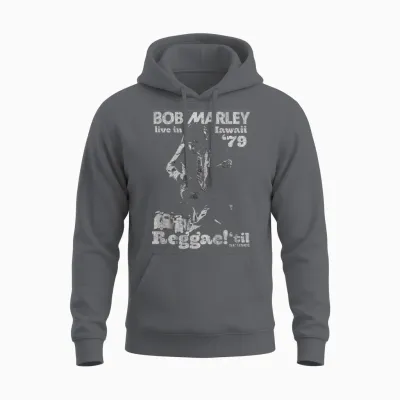 Bob Marley Live in Hawaii 78 Classic Reggae Music Unisex Hoodie - Charcoal