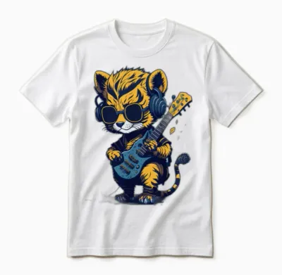 Retro Tiger Cibby Unisex T-Shirt - White