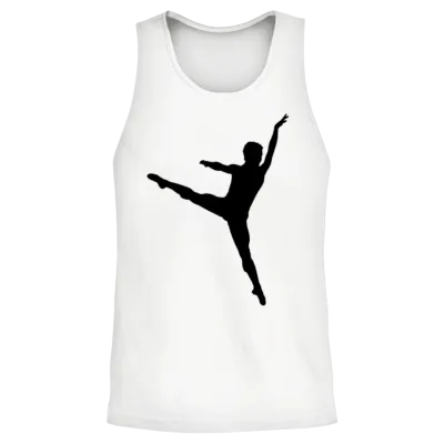 Male Ballet Dancer Silhouette Unisex Tank Top - White