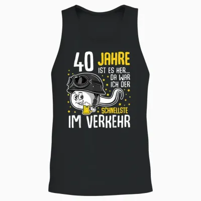 Men's 40 Years Ago the Fastest in Traffic 40th Birthday Man T-Shirt, Black Unisex Tank Top - Black