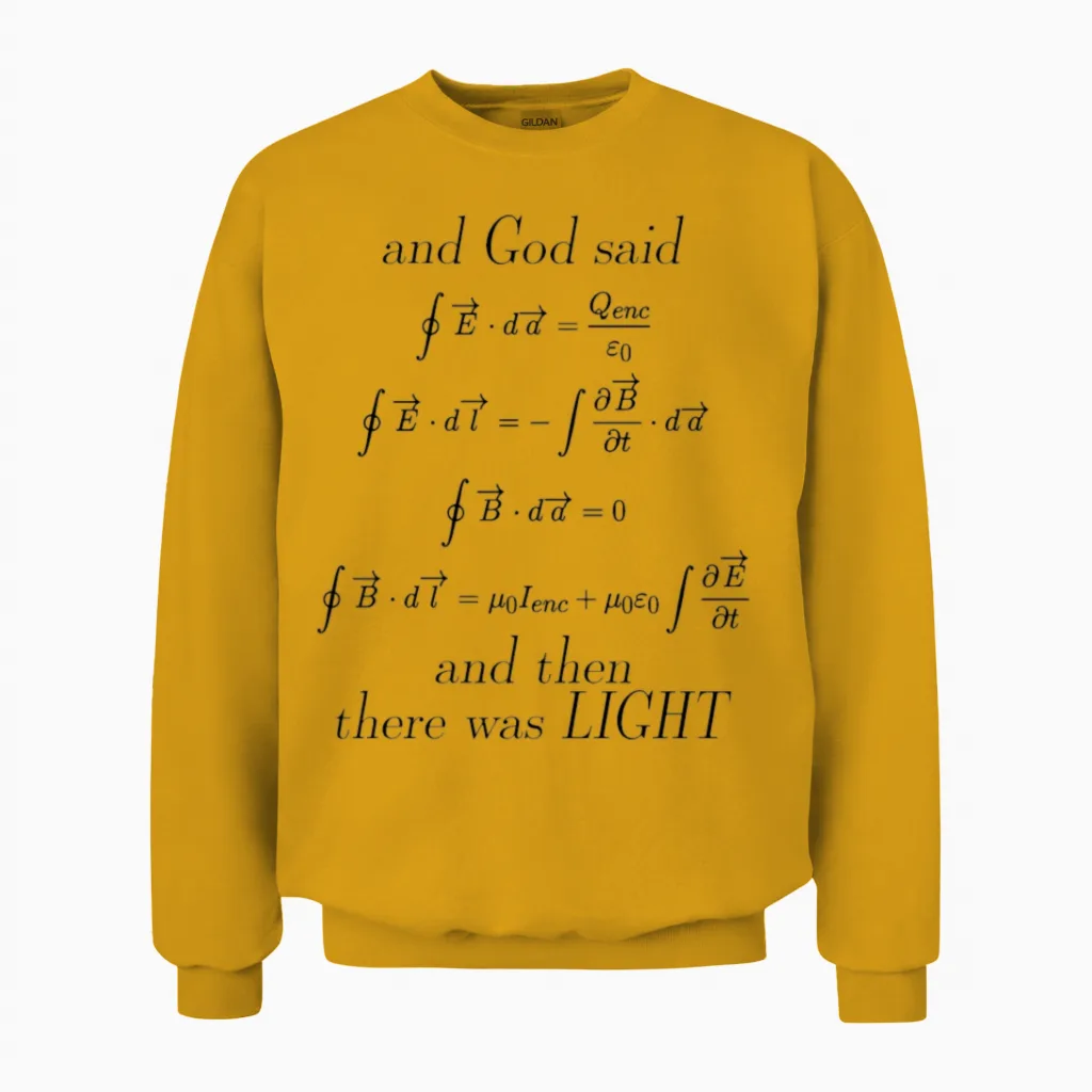 Maxwells Equations Maxwell Maxwell's Math Pi 3wh1 Unisex Sweatshirt in Gold