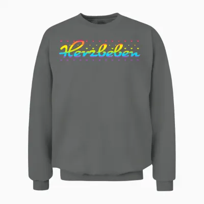 Herzbeben - Liebe, Gefühl, Regenbogen, Liebe, Herz Unisex Sweatshirt - Graphite Heather