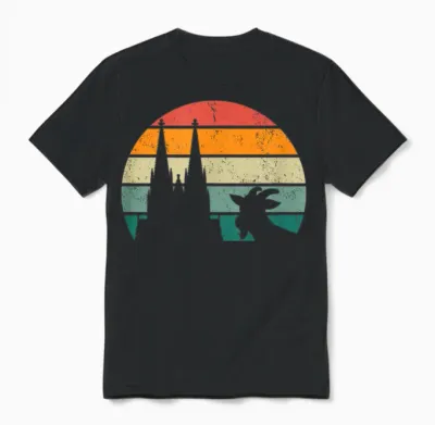 Cologne, My Town! Geißbock with Cathedral and Moon. Cologne Pride T-Shirt, Black Unisex T-Shirt - Black