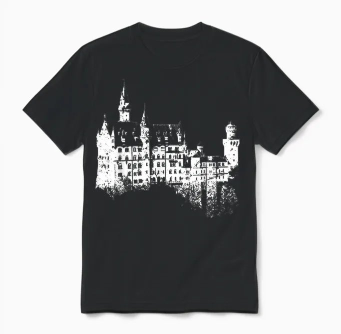 Neuschwanstein Vintage Deutschland Bayern I Love Germany Unisex T-Shirt in Black