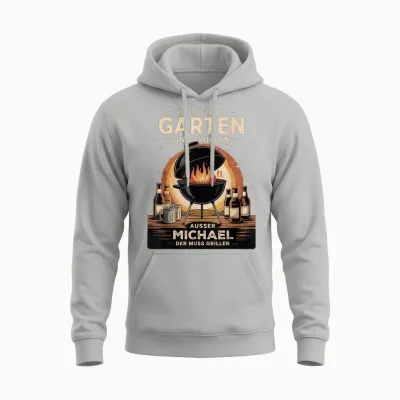 Michael Muss Grillen Lustiger Grillmeister Spruch Unisex Hoodie - Ash