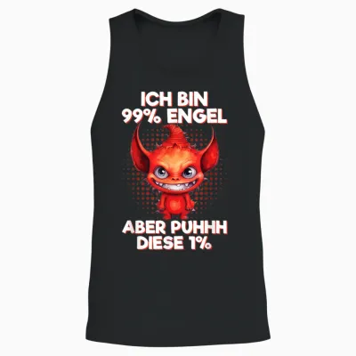 Ich Bin 99% Engel Aber Puhhh Diese 1% Kleines Teufelchen Unisex Tank Top - Black