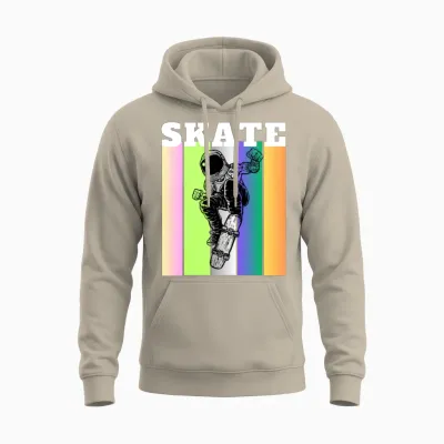 Custom Skateboard Astronaut Gift Ideas Unisex Hoodie - Sand