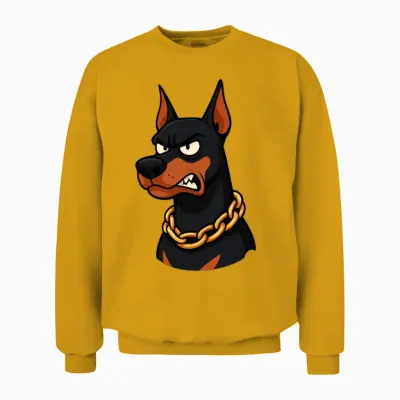 Ultra Viral Doberman Meme – Savage & Funny Cartoon Unisex Sweatshirt - Gold