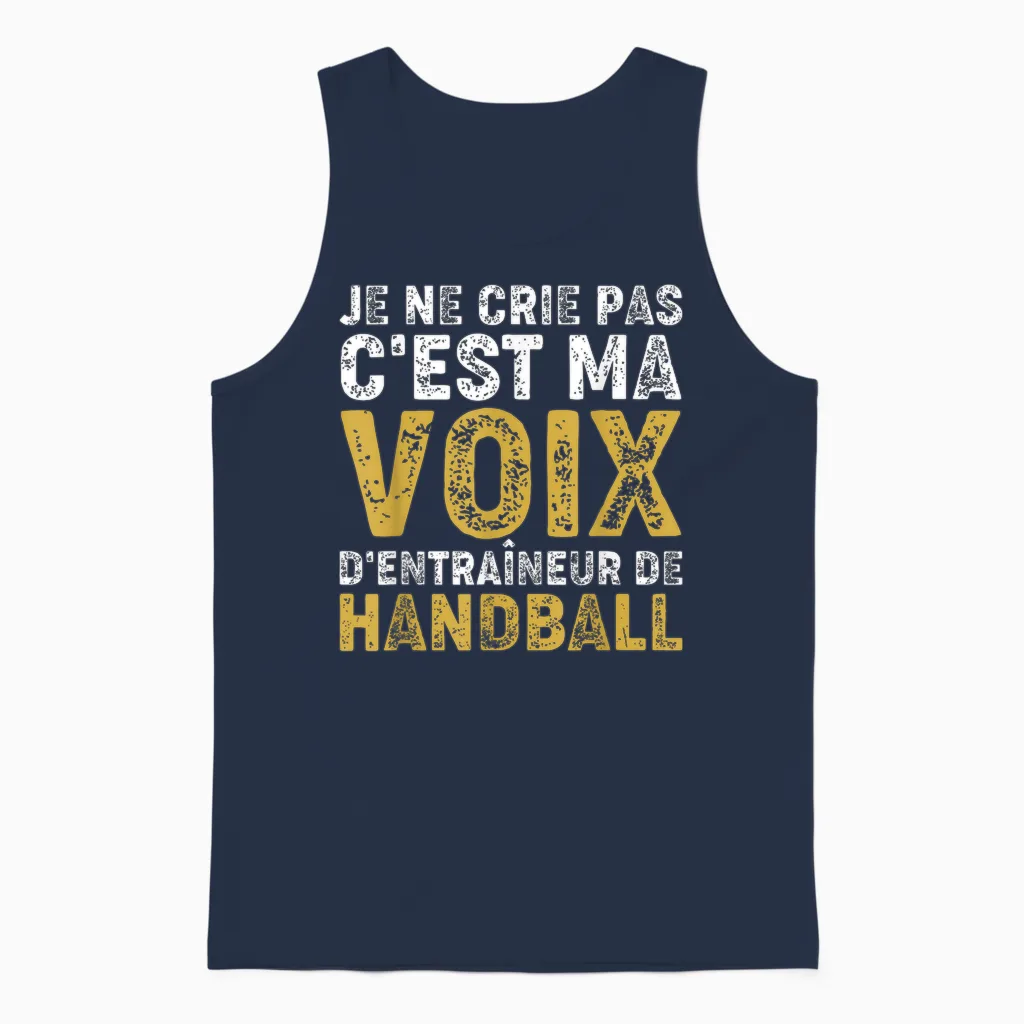 Coach Je Ne Crie Pas Handball Trainer Unisex Tank Top in Navy