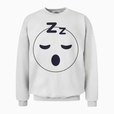Sleep Emoticon Pajama Sleeping Pjs Men Women Pajamas Unisex Sweatshirt - White