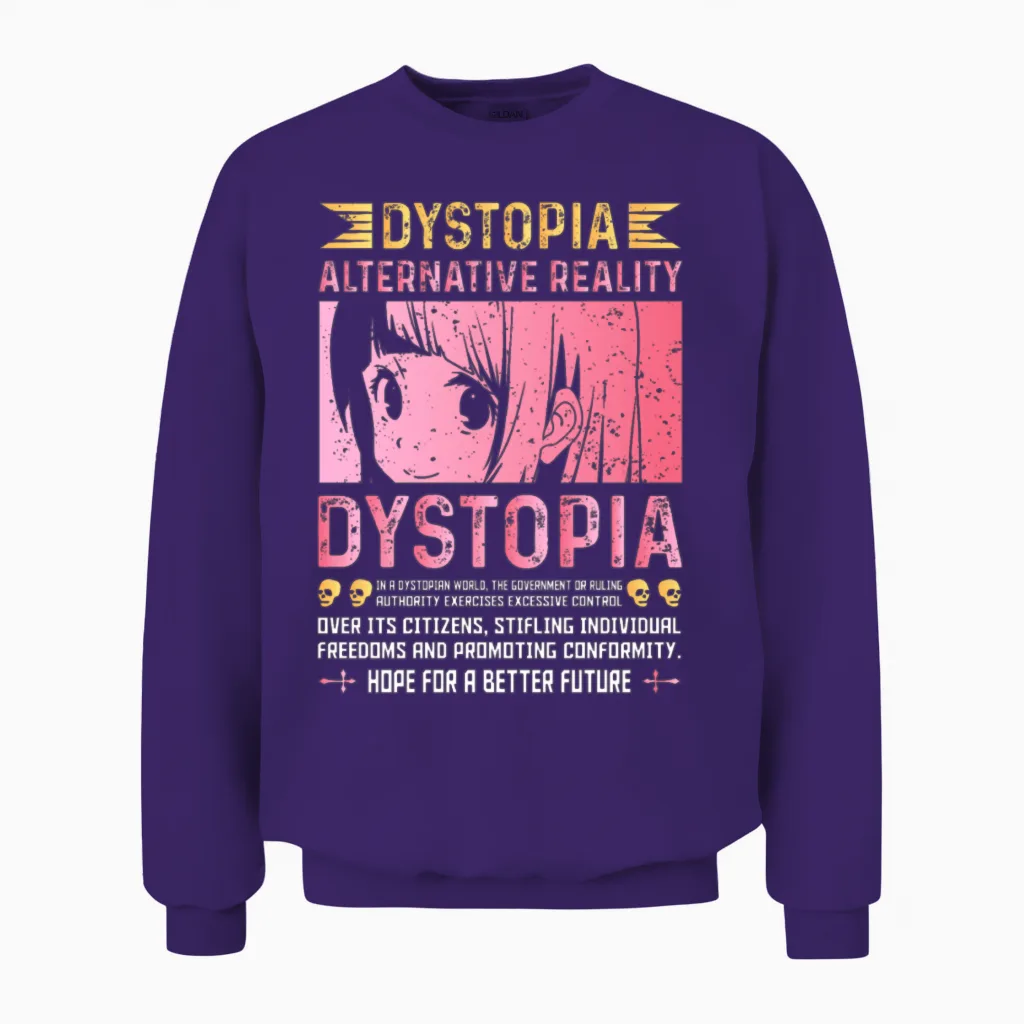 Dystopia Alternative Reality in Dystopian World Unisex Sweatshirt in Purple