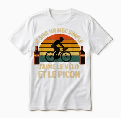 Picon Bike Aperitif T-Shirt Gift Idea for Cyclist Man Unisex T-Shirt - White