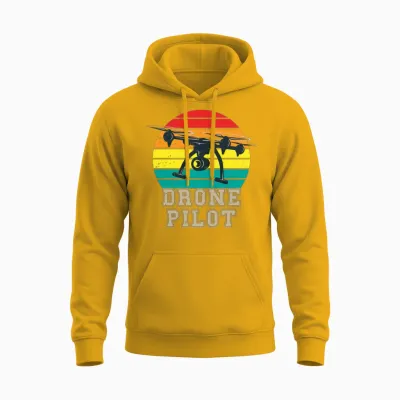 Quadrocopter Retro Drone Pilot Unisex Hoodie - Gold