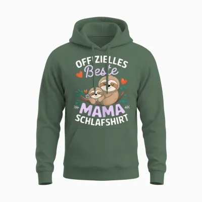 Offizielles Beste Mama Schlaf Schlafanzug Faultier Mutti Unisex Hoodie - Military Green