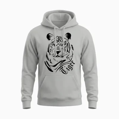 Tiger Unisex Hoodie - Ash