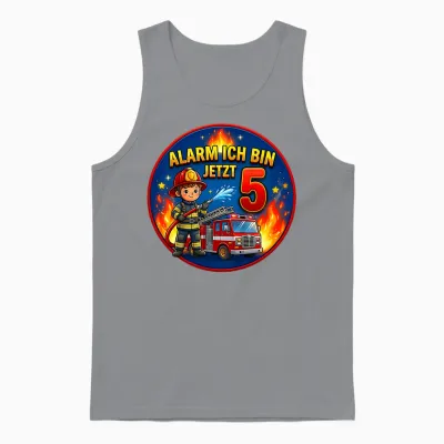 Children's Birthday Fire Brigade Gifts Alarm 5 Years Boy Unisex Tank Top - Sport Grey