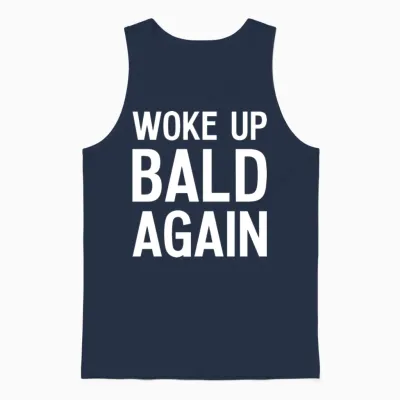 Funny Bald Joke Unisex Tank Top - Navy