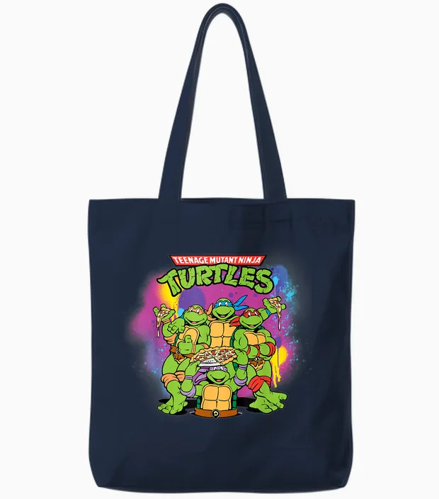 Mademark X Teenage Mutant Ninja Turtles - Original Teenage Mutant Ninja Turtles Colorful Painted Tote Bags in Navy