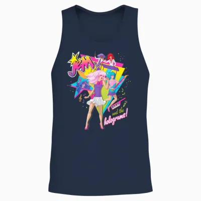 Jem and the Holograms Full Band Rocking Out 80's Rock Retro Unisex Tank Top - Navy