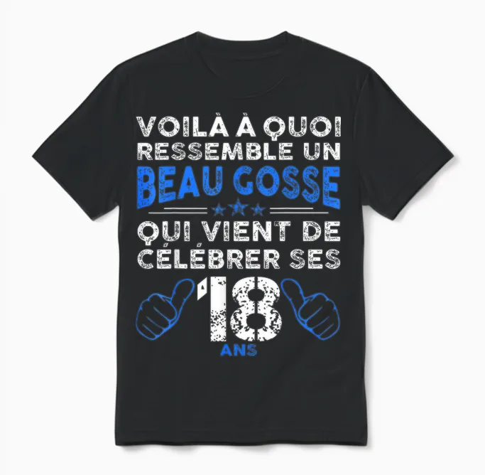 Birthday 18 Years Boy Funny | Anniv 18 Years T-Shirt, Black, S Unisex T-Shirt in Black
