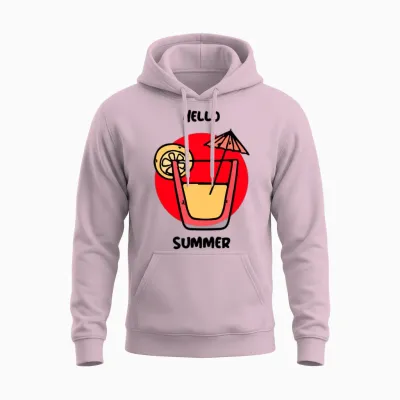 Hello Summer Unisex Hoodie - Light Pink