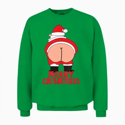 Merry Chismyass Funny Santa Christmas Unisex Sweatshirt - Irish Green