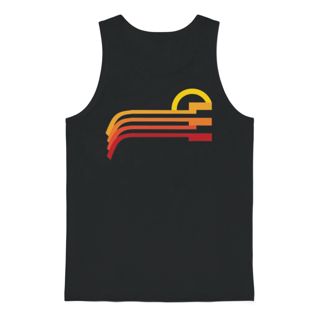 Sunset Retro Unisex Tank Top - Black