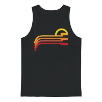 Sunset Retro Unisex Tank Top - Black – 1