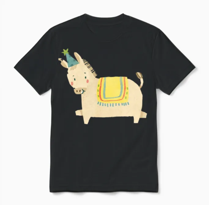 Party Animal Horse Lovers Unisex T-Shirt in Black