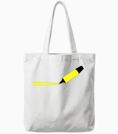 A Highlighter Line Highlighting Left Student Tote Bags - White