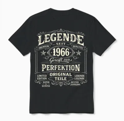 60. Geburtstag Mann Frau 60 Jahre Deko 1966 Geschenk Lustig Unisex T-Shirt - Black
